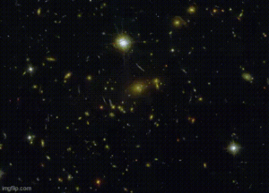 Gif comparando a foto do universo tirada pelos telescópios James Webb e Hubble